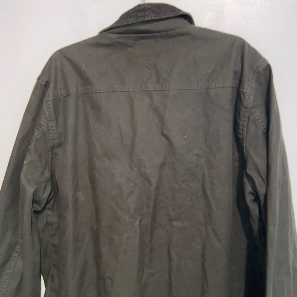 J Crew Mercantile Chore Coat Mens XL Green Flannel Lined Barn Field Jacket